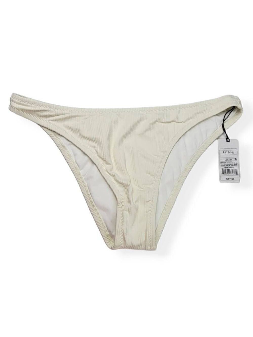 Shade & Shore  Cream Extra Cheeky Bikini Bottom Large 12-14